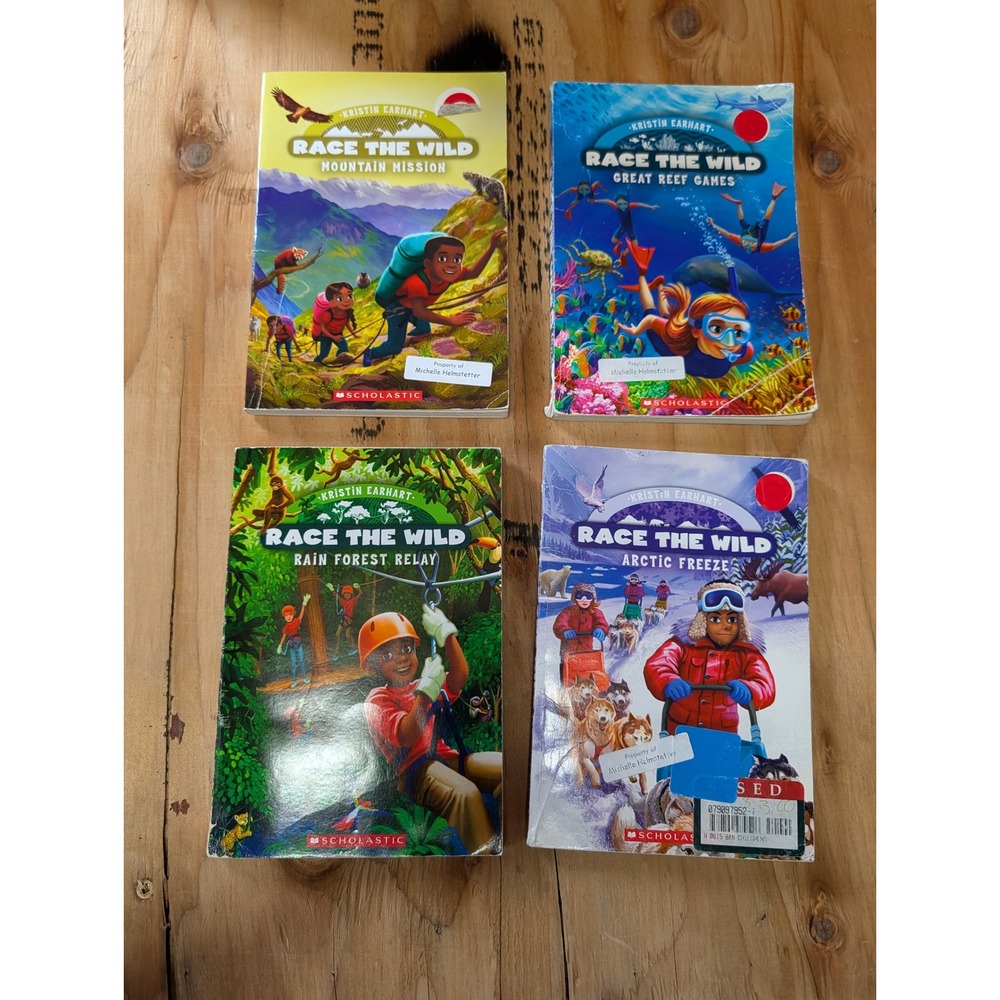Scholastic Race the Wild Books Kids Grade 4 Multi Fair 4-Book Adventure Set